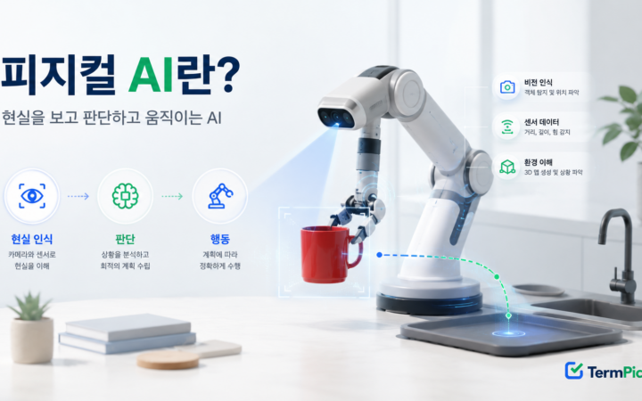 피지컬 AI란 무엇인지 로봇의 현실 인식 판단 행동 과정으로 설명한 대표 이미지