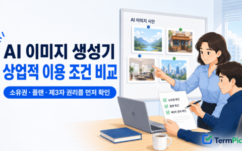 AI 이미지 생성기 상업적 이용 조건과 출력물 권리를 확인하는 사업자