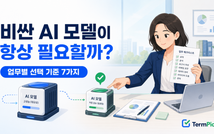AI 모델 선택 기준 7가지를 확인하며 업무에 맞는 모델을 고르는 장면