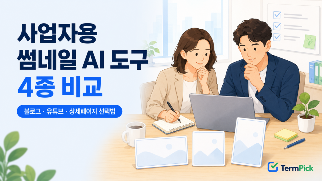 사업자용 썸네일 제작 AI 도구 비교와 용도별 선택 기준