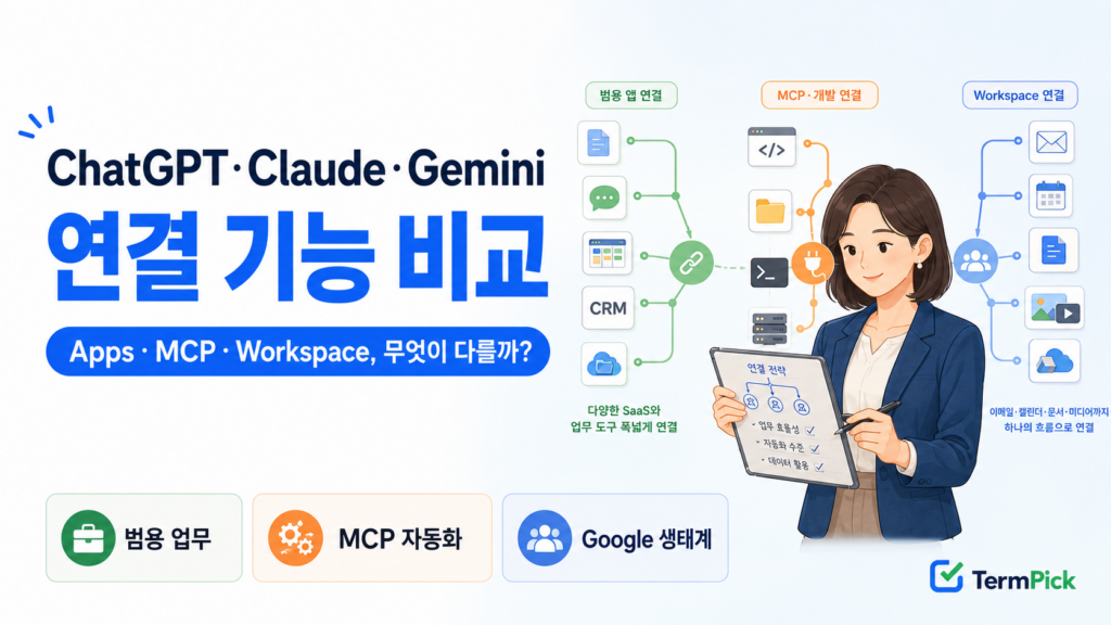 ChatGPT Claude Gemini 연결 기능 비교와 Apps MCP 선택 기준
