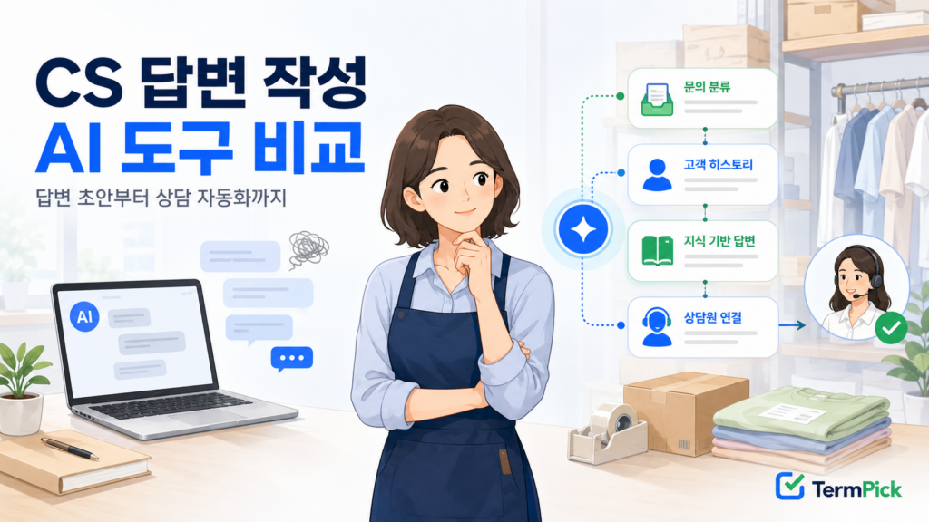 CS 답변 작성 AI 도구를 범용형과 상담 시스템형으로 비교하는 사업자