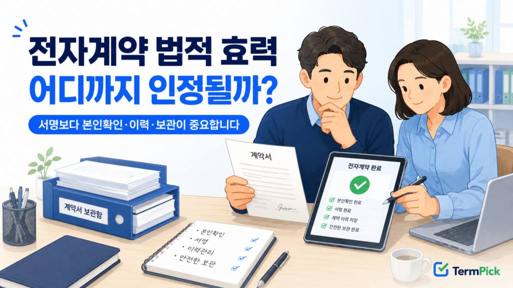 전자계약 법적 효력과 종이계약의 증거 관리 기준을 비교하는 사업자