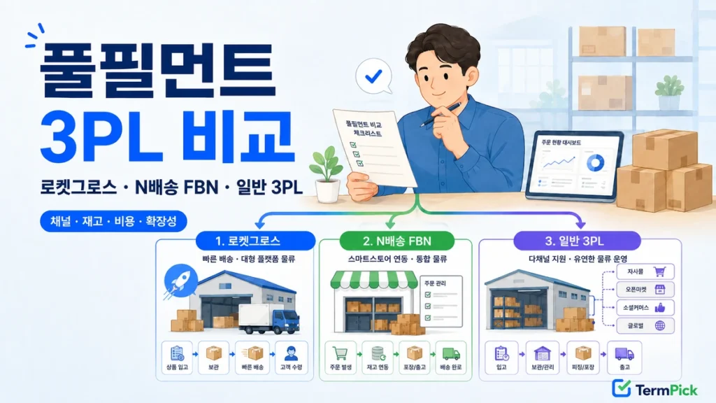 풀필먼트 3PL 비교를 위해 로켓그로스 N배송 FBN 일반 3PL의 선택 경로를 확인하는 판매자