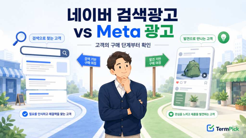 네이버 검색광고 vs Meta 광고 선택 기준을 비교하는 사업자