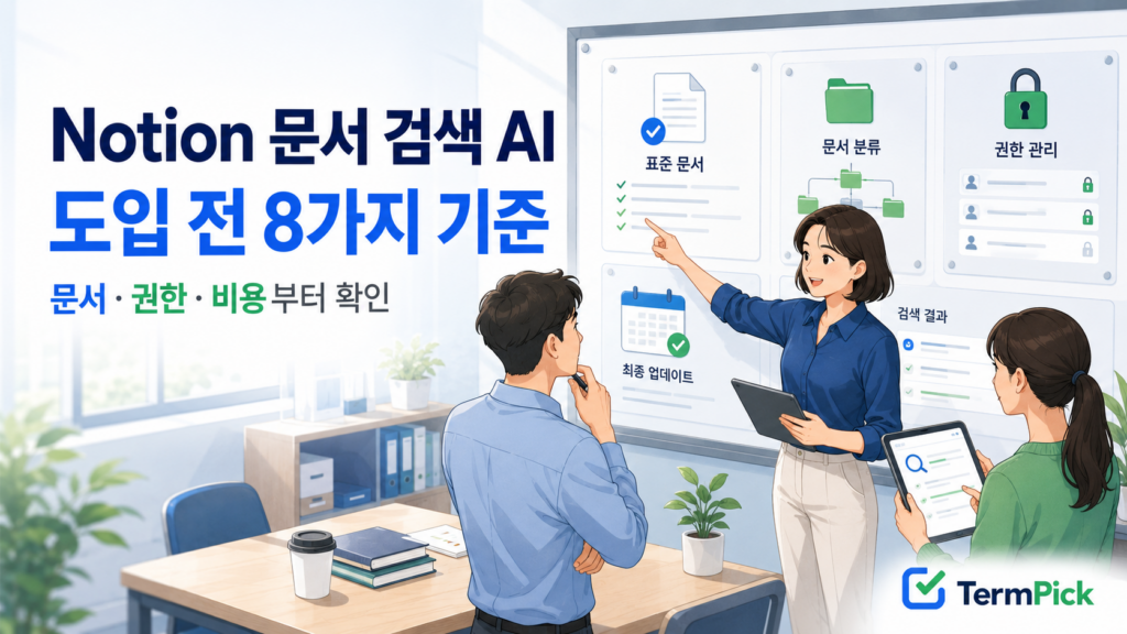 Notion 문서 검색 AI 도입 전 팀 위키의 문서와 권한을 점검하는 모습
