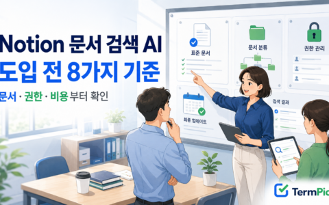 Notion 문서 검색 AI 도입 전 팀 위키의 문서와 권한을 점검하는 모습