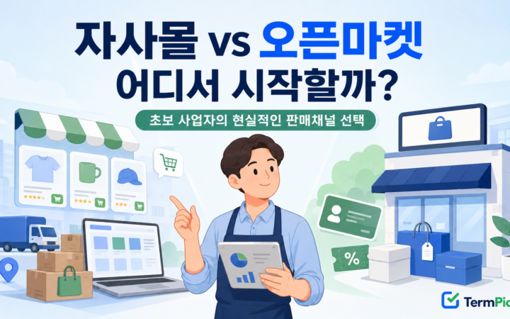 자사몰과 오픈마켓 차이를 비교하며 첫 판매채널을 선택하는 초보 사업자