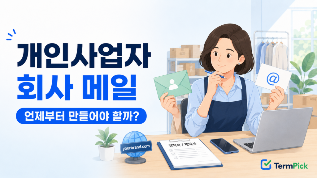 개인사업자 회사 메일 도입 전 도메인과 보안 설정을 확인하는 사업자
