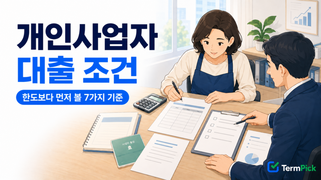 개인사업자 대출 조건을 매출 증빙과 상환 가능성으로 확인하는 사업자