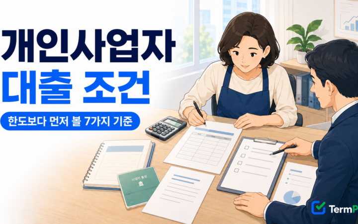 개인사업자 대출 조건을 매출 증빙과 상환 가능성으로 확인하는 사업자