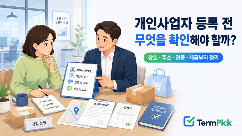 개인사업자 등록 전 확인사항을 서류와 사업계획으로 점검하는 예비 사업자
