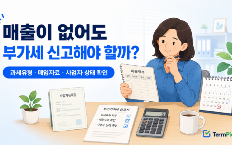 부가가치세 무실적 신고 대상과 사업자 상태를 확인하는 개인사업자