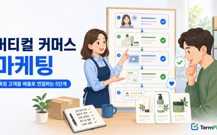 버티컬 커머스 마케팅 전략으로 특정 고객의 문제와 상품을 연결하는 모습