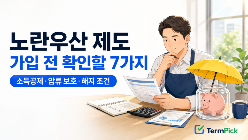 노란우산 제도 가입 전 소득공제와 중도해지 조건을 확인하는 소상공인