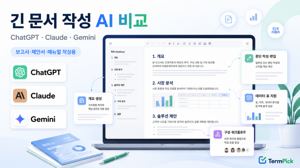 ChatGPT Claude Gemini 긴 문서 작성 AI 비교 대표 이미지