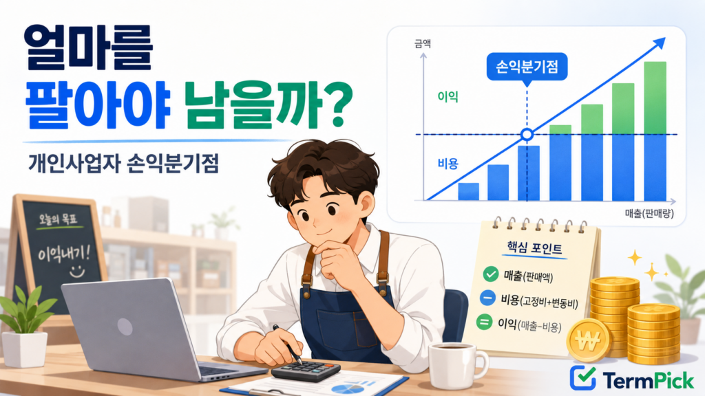개인사업자 손익분기점 계산법과 월 목표 매출을 정리한 대표 이미지