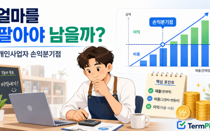 개인사업자 손익분기점 계산법과 월 목표 매출을 정리한 대표 이미지