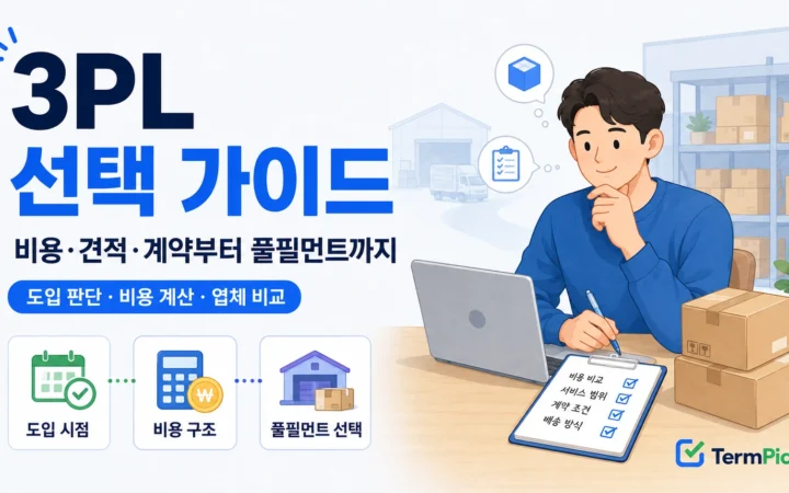 3PL 선택 가이드의 도입 판단, 비용 계산, 풀필먼트 선택 과정을 보여주는 대표 이미지