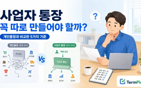 사업자 통장과 개인통장의 자금 관리 차이를 비교하는 개인사업자