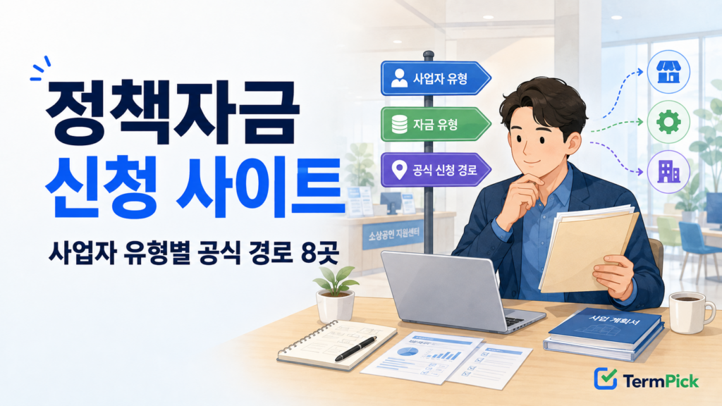 정책자금 신청 사이트를 사업자 유형과 자금 목적에 따라 선택하는 사업자
