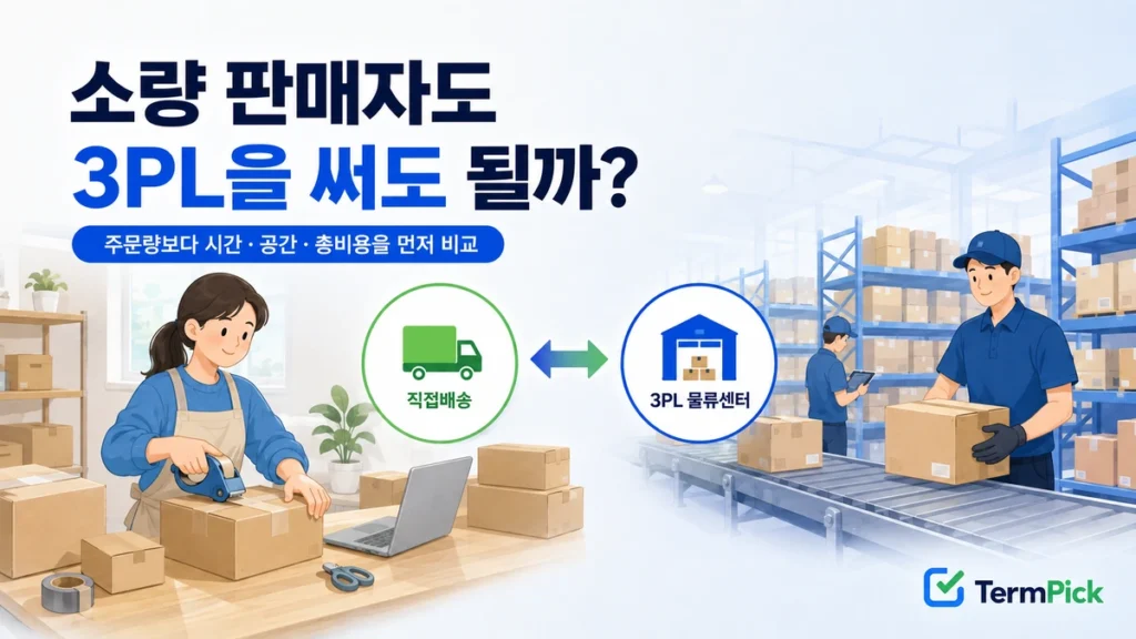 소량 판매자 3PL 도입 여부를 직접배송과 비교하는 모습