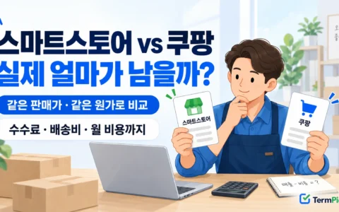 스마트스토어 쿠팡 수수료 비교를 위해 같은 상품의 실제 마진을 계산하는 초보 셀러