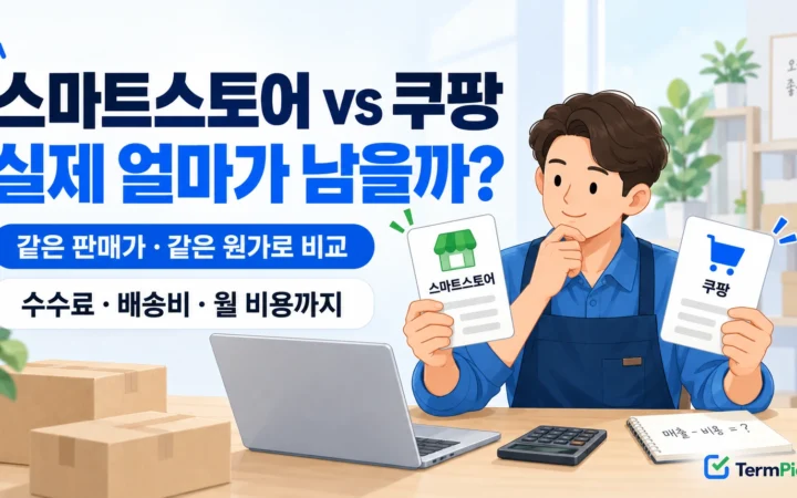 스마트스토어 쿠팡 수수료 비교를 위해 같은 상품의 실제 마진을 계산하는 초보 셀러