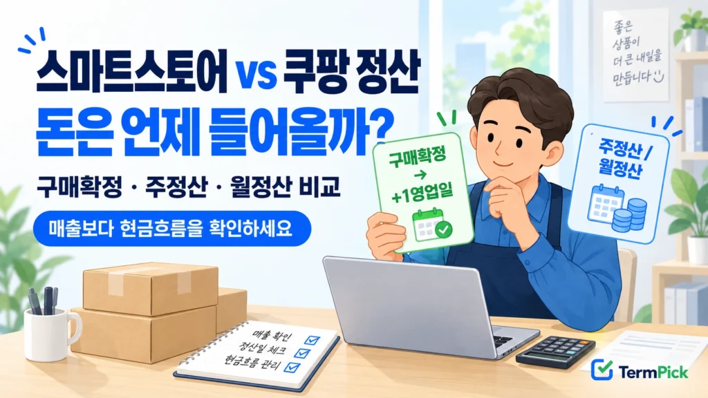 스마트스토어 쿠팡 정산 비교를 통해 판매대금 입금 시점과 현금흐름을 확인하는 초보 셀러
